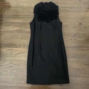 Robert Rodriguez * high neck raw edge wool mini dress * size petite